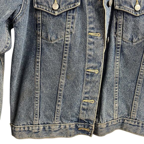 Embroidered Jean Jacket NYC Design Co 100% Cotton Small Vintage Y2K - Picture 4 of 10